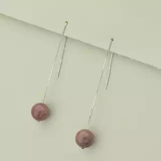 Сережки ланцюжки протяжки Турмалін (срібло 925 проба)