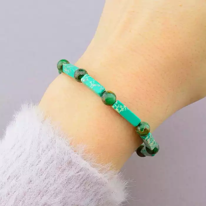 🏷️️ Браслет резинка Говлит, Яшма 18 см ss_78084