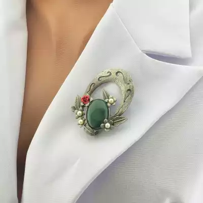 🏷️️ Брошка квіти Агат, Майорка F-103193