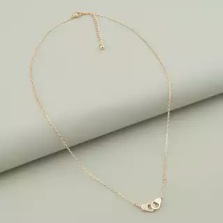 Підвіска наручники Saiya Фіаніт 41 см (позолота 18к рожева)