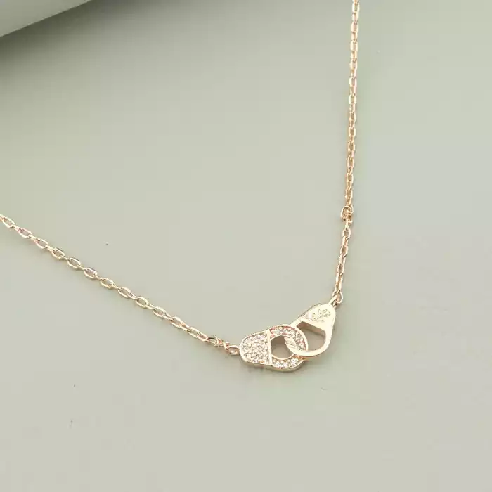 🏷️️ Підвіска наручники Saiya Фіаніт 41 см (позолота 18к рожева) ss_96169