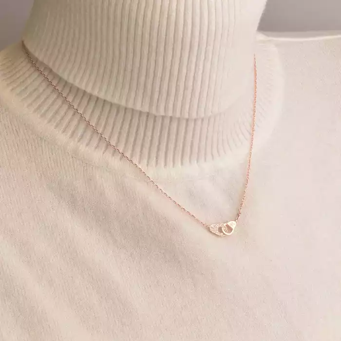 🏷️️ Підвіска наручники Saiya Фіаніт 41 см (позолота 18к рожева) ss_96169