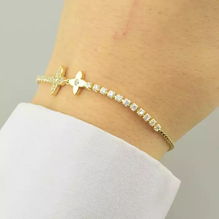 🏷️️ Браслет регульований Saiya Фіаніт 17 см. (позолота 18к лимонна) ss_96403