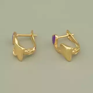 Сережки серце англійський замок Xuping Емаль (позолота 18к)