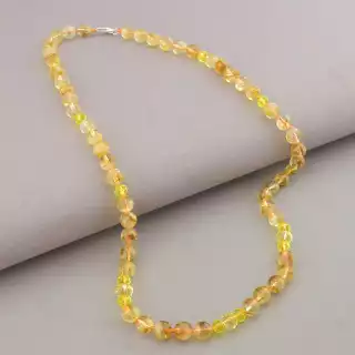 Намисто Цитрин, Чеський кришталь 52 см. (срібло 925 проба)