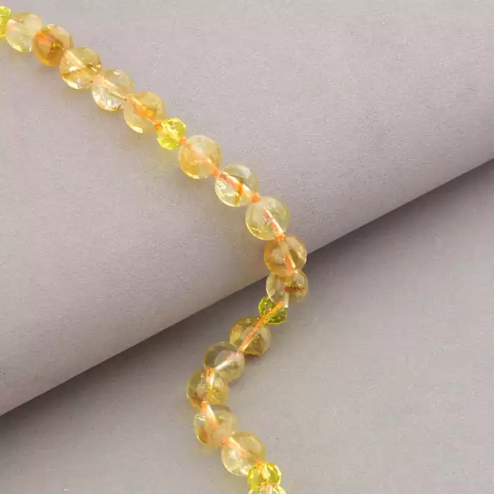 🏷️️ Намисто Цитрин, Чеський кришталь 52 см. (срібло 925 проба) ss_89146