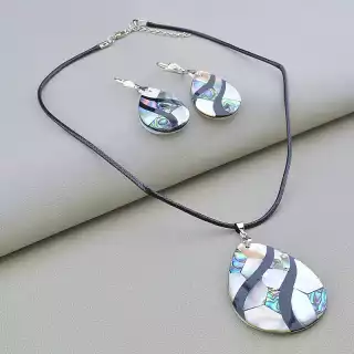 Підвіска + Сережки Галіотіс, Перламутр 45 см.