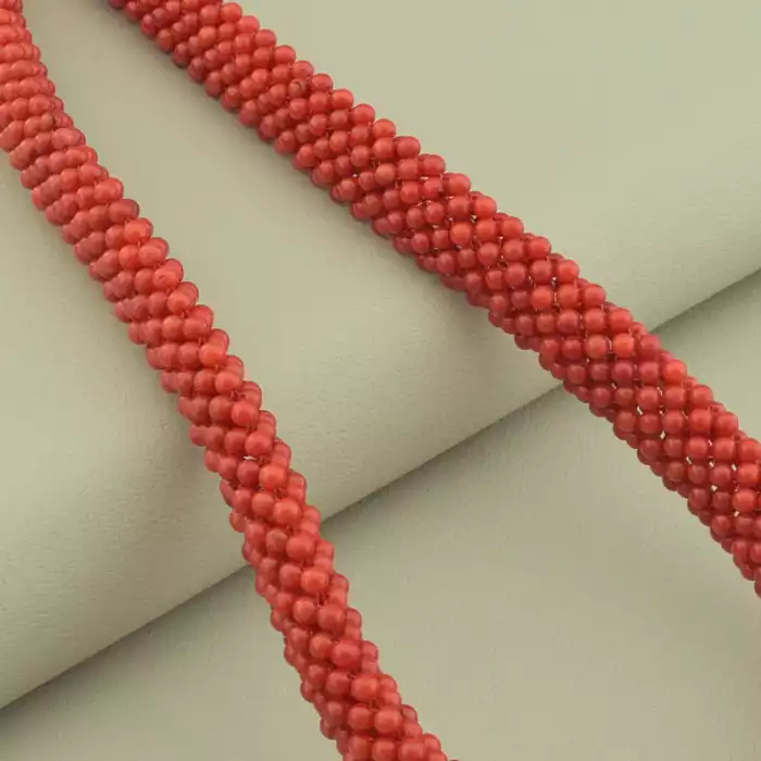 🏷️️ Намисто з коралів (45 см, позолота 18к, мідний сплав, 15 мм, червоний, жовтий) ss_105165