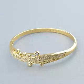 Браслет шарнірний Xuping Фіаніт 17 см (позолота 18к)