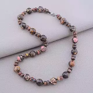 Намисто Родоніт, Яшма 51 см