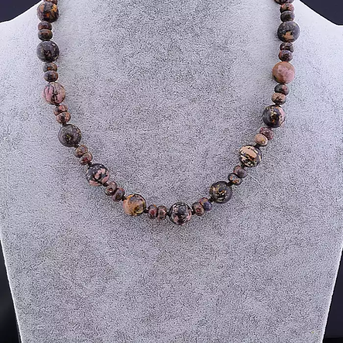 🏷️️ Намисто Родоніт, Яшма 51 см ss_81410