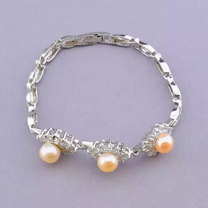 🏷️️ Браслет складний Перли 18 см ss_81613