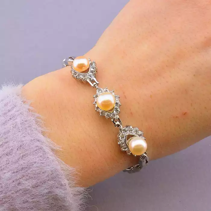 🏷️️ Браслет складний Перли 18 см ss_81613