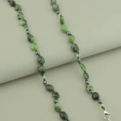🏷️️ Намисто Цоїзит, Гематит 68 см. F-98477