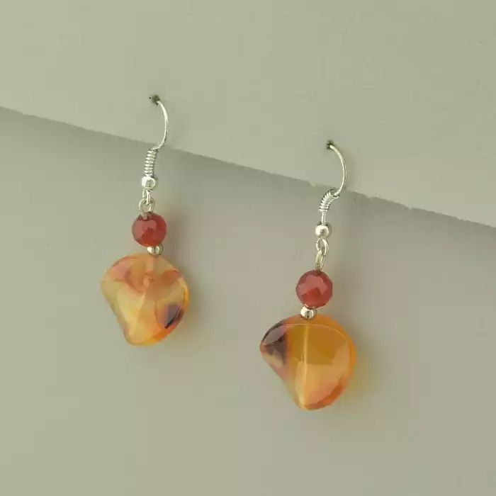 🏷️️ Сережки висюльки петля Сердолік ss_99586