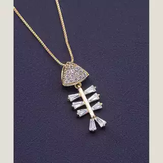 Підвіска риба Xuping Фіаніт 40 см (позолота 18к)