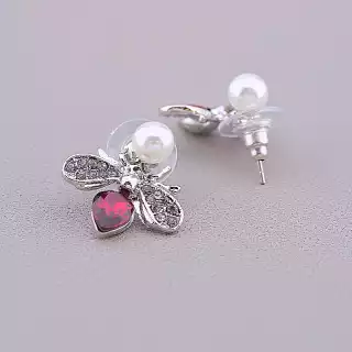 Сережки пусети Juleeze Фіаніт (родій)