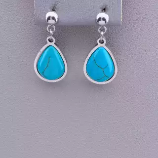 Сережки пусети Stainless Steel Бірюза