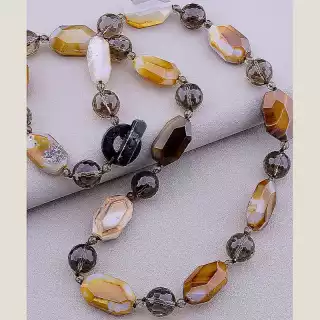 Намисто Агат, Раухтопаз 80 см