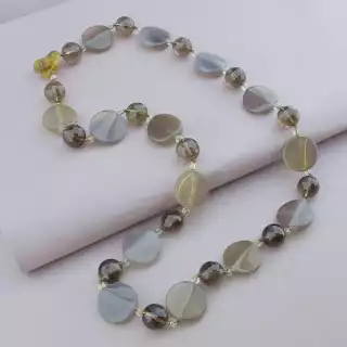 Намисто Агат, Раухтопаз 81 см