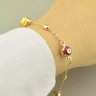 🏷️️ Браслет з карабіном Xuping Емаль 19 см. (позолота 18к) F-100848