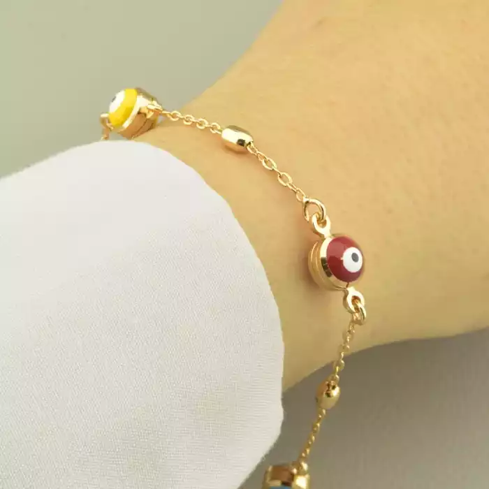 🏷️️ Браслет з карабіном Xuping Емаль 19 см. (позолота 18к) ss_100848