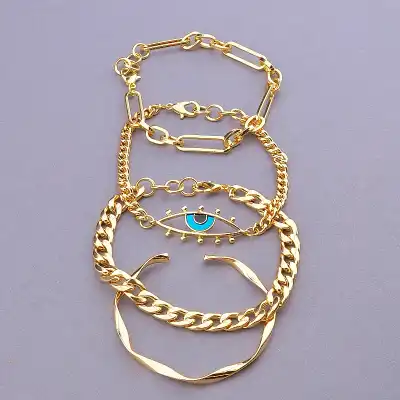 🏷️️ Браслет з карабіном Fashion емаль 19 см F-86071