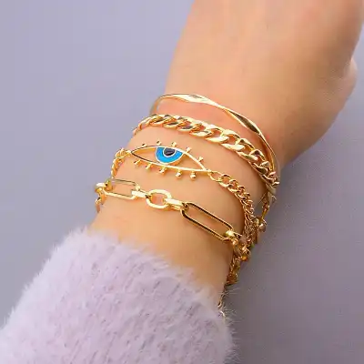 🏷️️ Браслет з карабіном Fashion емаль 19 см F-86071