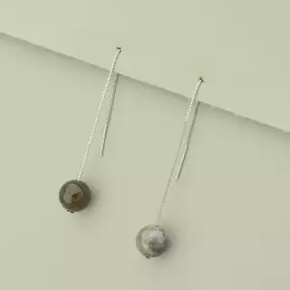 Сережки ланцюжки протяжки Турмалін (срібло 925 проба)