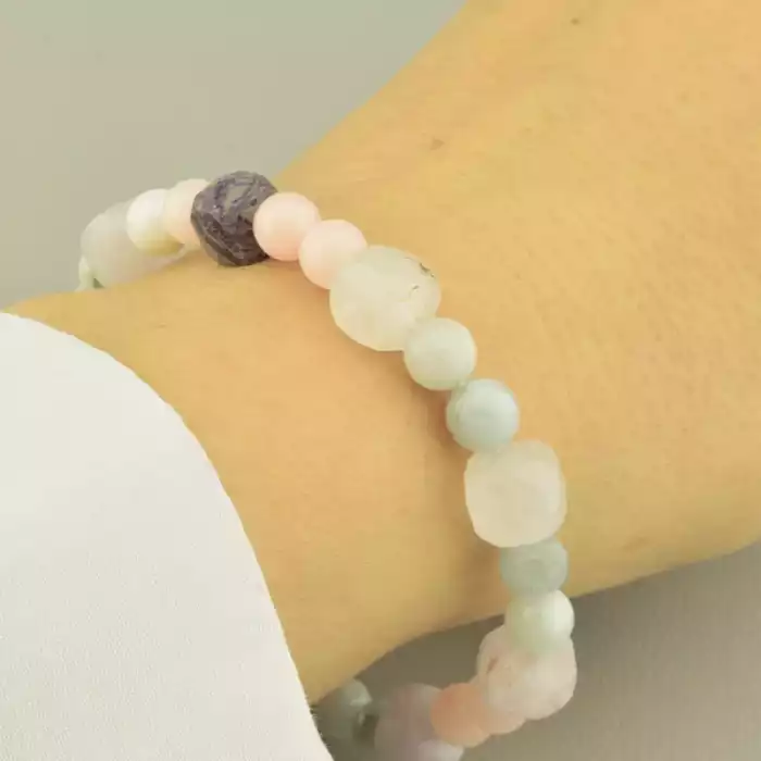 🏷️️ Браслет резинка Самоцвіти 18 см. ss_102062