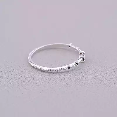 🏷️️ Каблучка квітка Фіаніт (срібло) F-66703