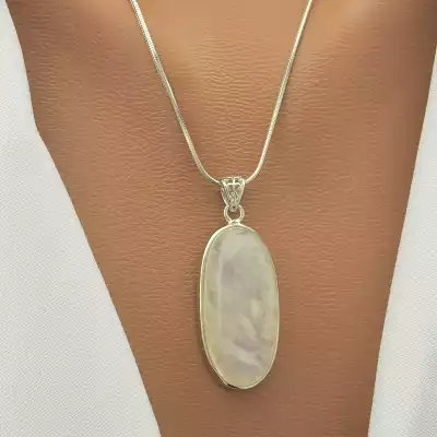 🏷️️ Кулон Місячний камінь 37х16мм. (cрібло 925 проба) F-102885