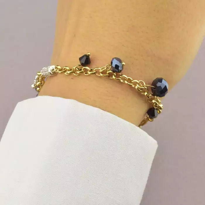 🏷️️ Браслет з карабіном Winniana Фіаніт 17 см. (позолота 18к) ss_87754