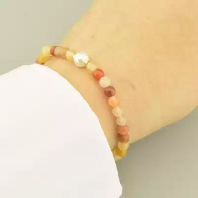 🏷️️ Браслет резинка Агат, Майорка 17 см. F-103505