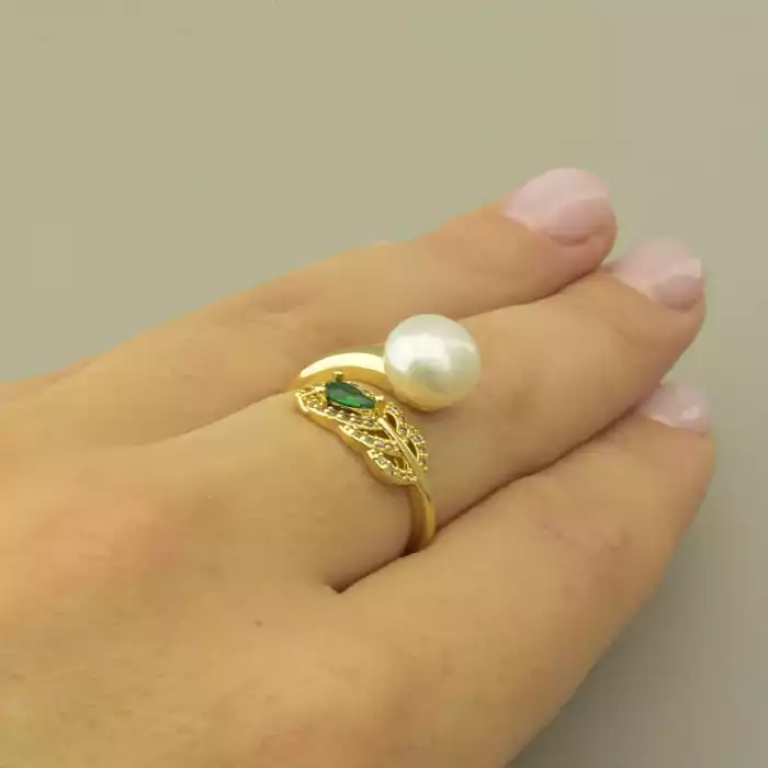 🏷️️ Каблучка роз'ємна Перли (позолота 18к лимонна) ss_103816