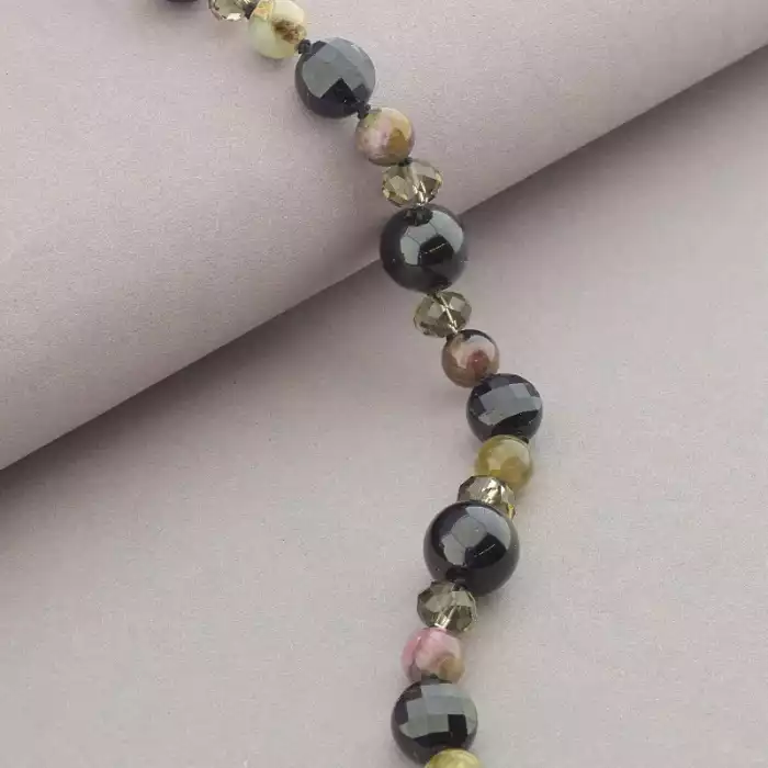 🏷️️ Намисто Турмалин, Чеський кришталь 60 см. ss_89147