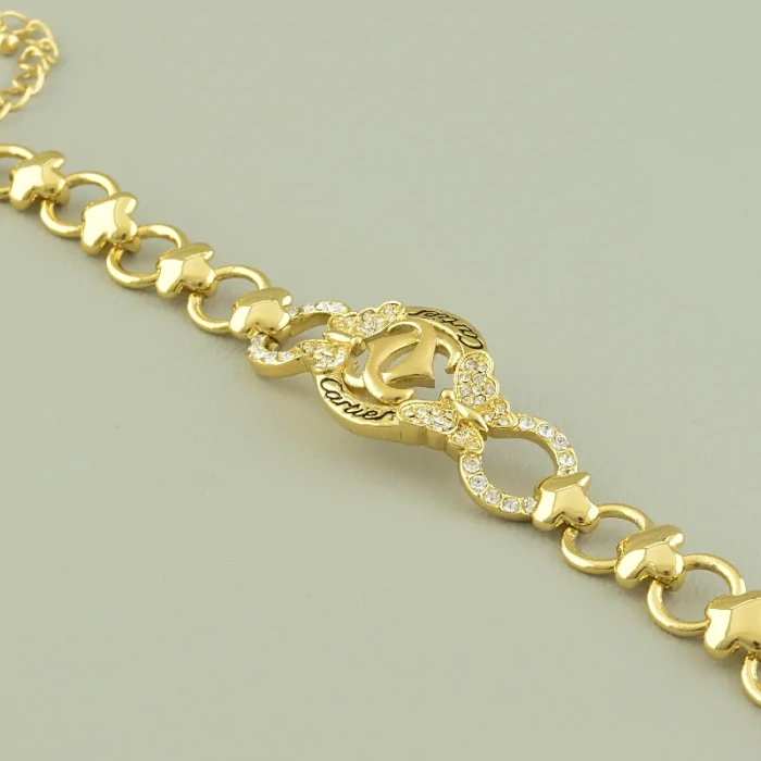 🏷️️ Браслет з карабіном Winniana Фіаніт 18 см. (позолота 18к лимонна) ss_96738