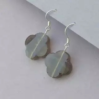 Сережки петля Раухтопаз (срібло 925 проба)