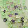 🏷️️ Намистини флюорит (38 см, грань, фіолетовий, зелений, без замку) F-105061