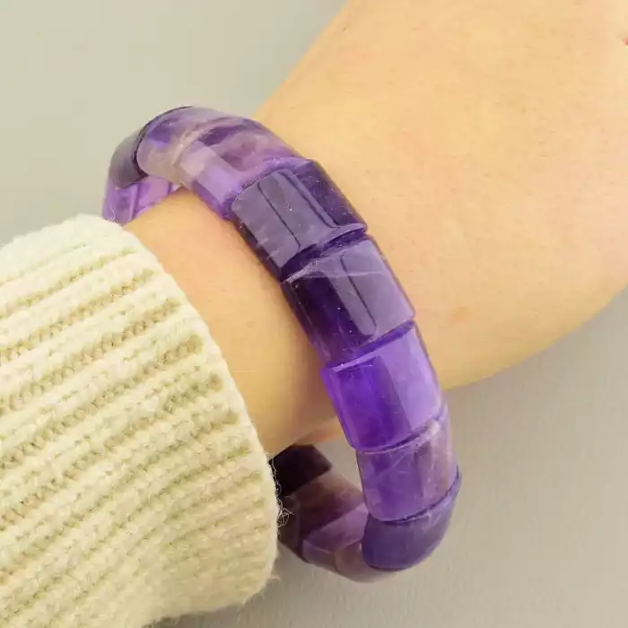 🏷️️ Браслет на резинці Аметист 20 см F-105578