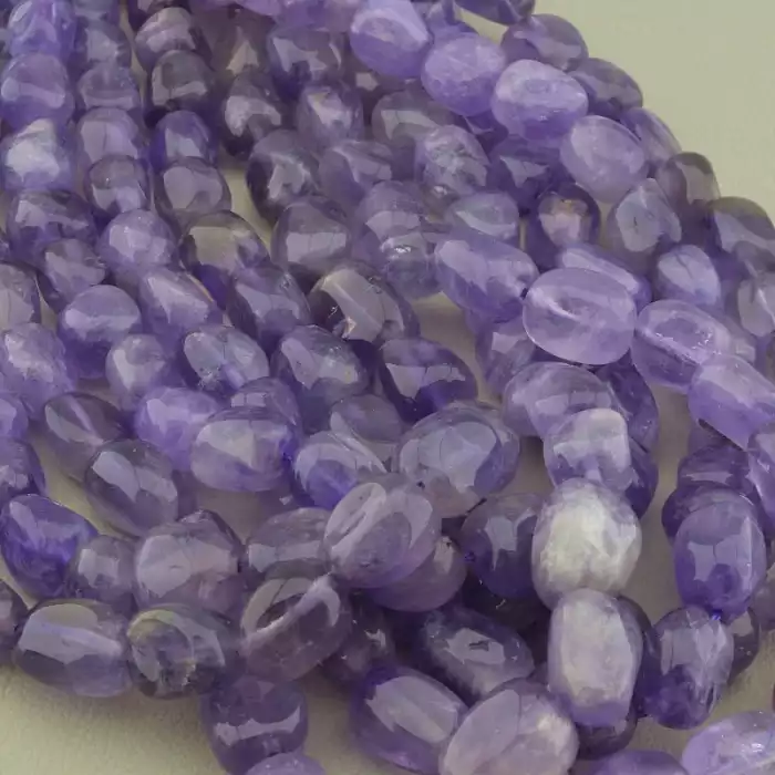 🏷️️ Намистини Аметист 39 см. на нитці (натуральне каміння, без застібки) ss_97966