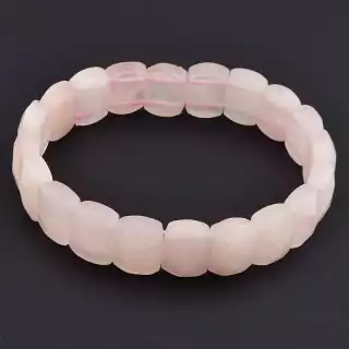 Браслет на резинці Рожевий кварц 19 см