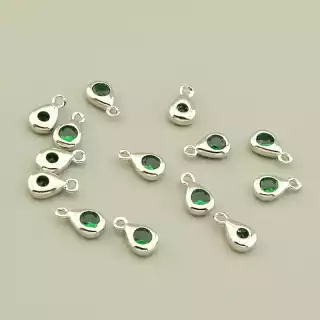 Кулон Фіаніт 7х4.5мм. (родій)