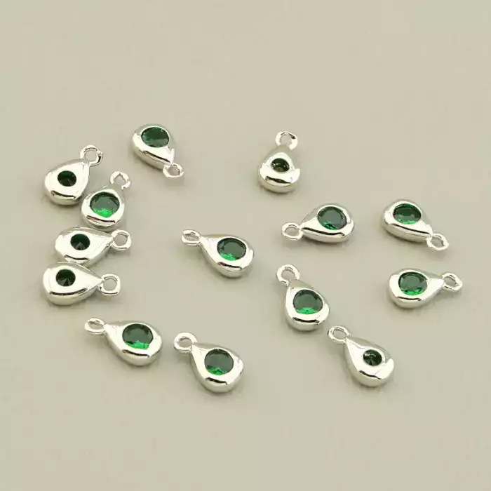 🏷️️ Кулон Фіаніт 7х4.5мм. (родій) ss_106493