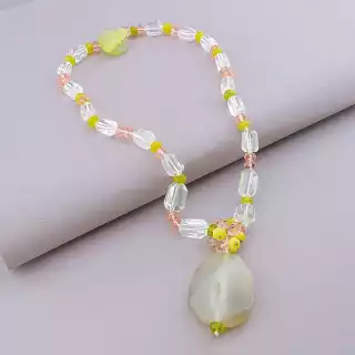 Намисто Агат, Гірський кришталь, Чеський кришталь 50 см