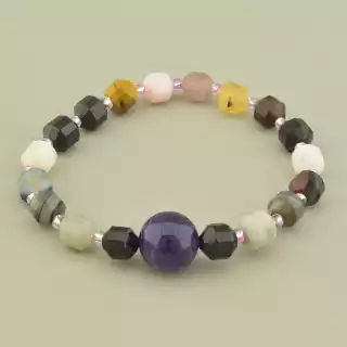 Браслет резинка Самоцвіти 18 см.