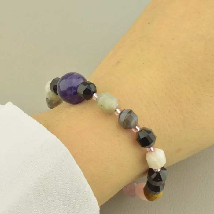 🏷️️ Браслет резинка Самоцвіти 18 см. ss_98978