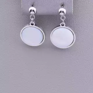 Сережки пусети Stainless Steel Перламутр
