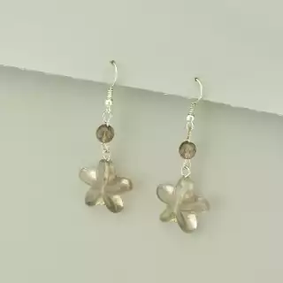 Сережки з підвіскою петля Раухтопаз