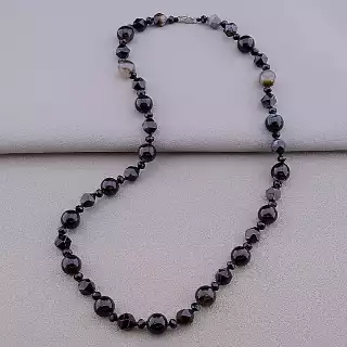 Намисто Агат, Чеський кришталь 61 см